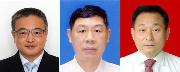 图为黄群、宋月才、姜开斌三位同道的肖像（由左至右）。